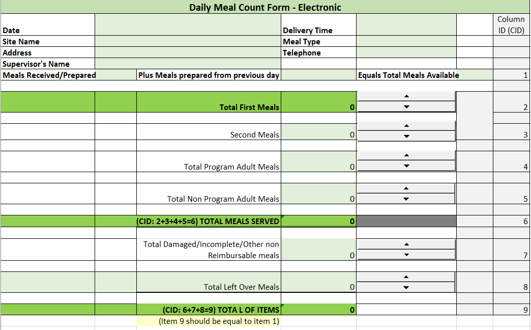 Daily Meal Count Form – Focus Nutrition